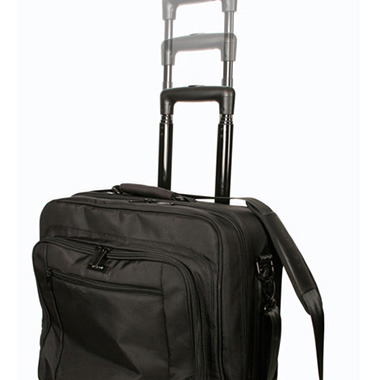[4800001] Maletín trolley para portátil 4 compartimentos nylon negro