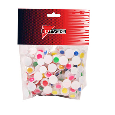 [5110084] Bolsa 50 ojos adhesivos 14mm blanco / iris colores