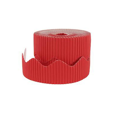 [5300001] Borde cartón ondulado rojo 10 cm x (7.5 m x 2)
