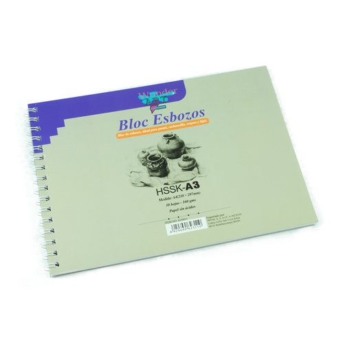[6230012] Cuaderno dibujo A3 esbozos 30 hojas 160 g