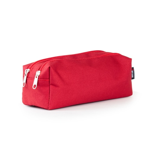 [4810022] Portatodo cuadrado 2 cremalleras 22.5 x 7.5 x 8 cm rojo