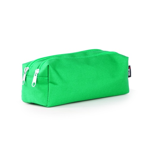[4810023] Portatodo cuadrado 2 cremalleras 22.5 x 7.5 x 8 cm verde