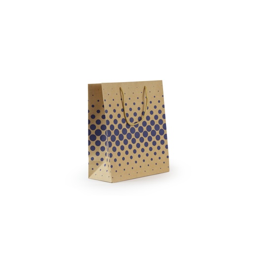 [3320001] Bolsa papel 180g kraft 100% reciclado 185 x 140 x 85 mm puntos azules