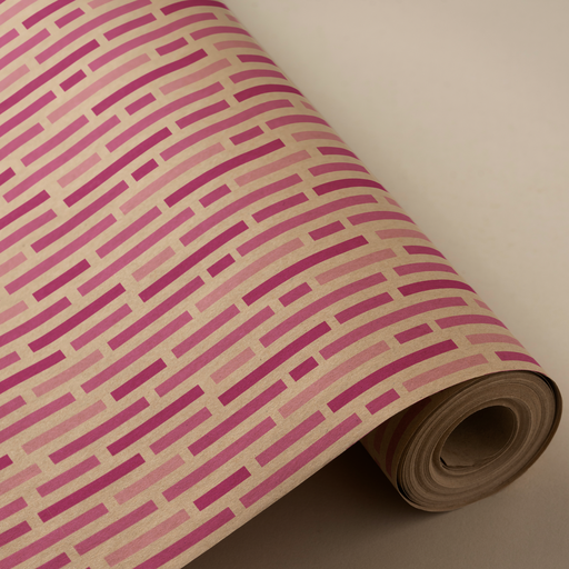 [3150191U] # Bobina 31 cm 2 kg 100% kraft reciclado líneas rosas
