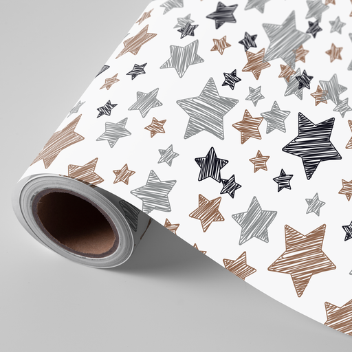 [3150242U] Bobina 62 cm 4 kg navidad blanco estrellas