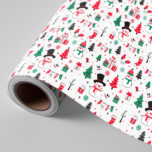 [3150244U] Bobina de 62 cm 4kg navidad muñeco nieve rojo verde