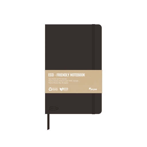 [8010011] Libreta tapa blanda 80g 96 hojas blancas 130 x 210 mm negra