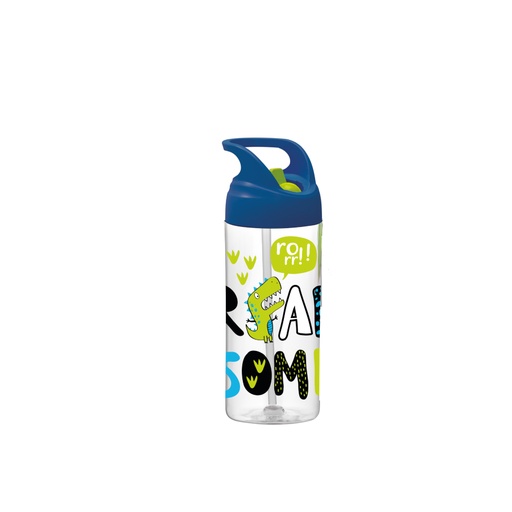 [0950202] Botella de Tritan con asa y pajita de 500 ml Dino