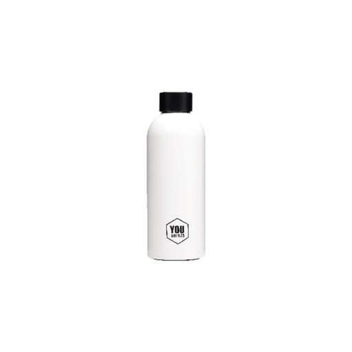 [0955001] Botella de Acero Inoxidable de 500 ml blanca