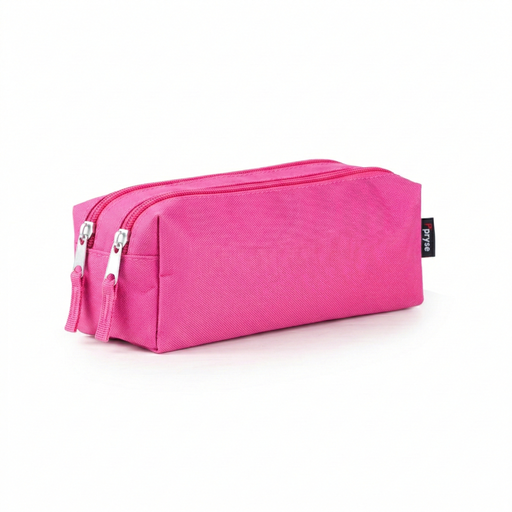 [4810024] Portatodo cuadrado 2 cremalleras 22.5 x 7.5 x 8 cm Rosa