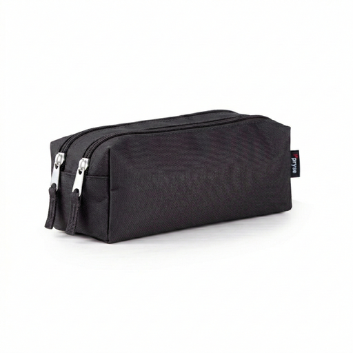 [4810025] Portatodo cuadrado 2 cremalleras 22.5 x 7.5 x 8 cm Negro