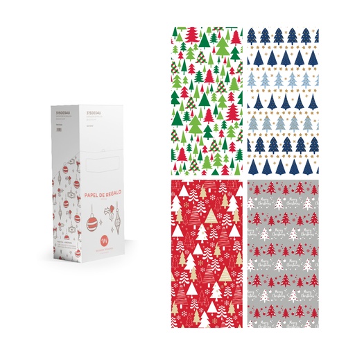 [3150034N] Expositor 50 rollos 0.7 x 2 m Navidad