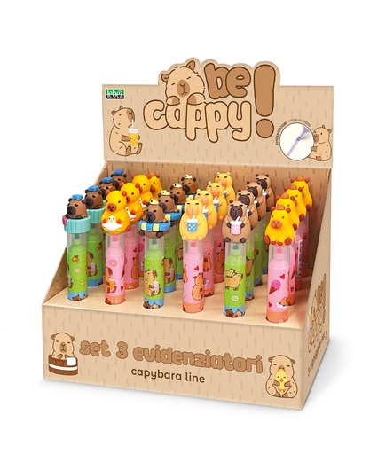 [8500051-82206] Set 3 mini marcadores Capybara