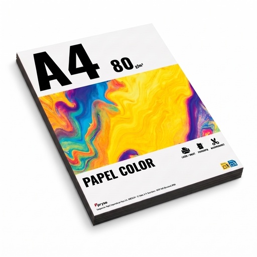 [7500007] Papel A4 color 80 g/m2 paquete 100 hojas negro