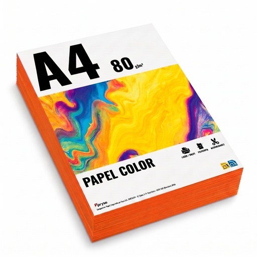 [7500502] Papel A4 color 80 g/m2 paquete 500 hojas naranja
