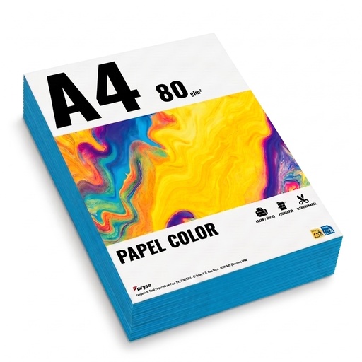 [7500505] Papel A4 color 80 g/m2 paquete 500 hojas azul