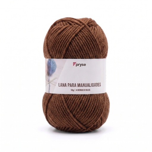 [7510003] Madeja de lana 50 g de 4 hebras y 8 hilos marron