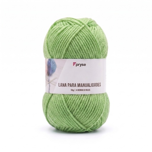 [7510004] Madeja de lana 50 g de 4 hebras y 8 hilos verde claro
