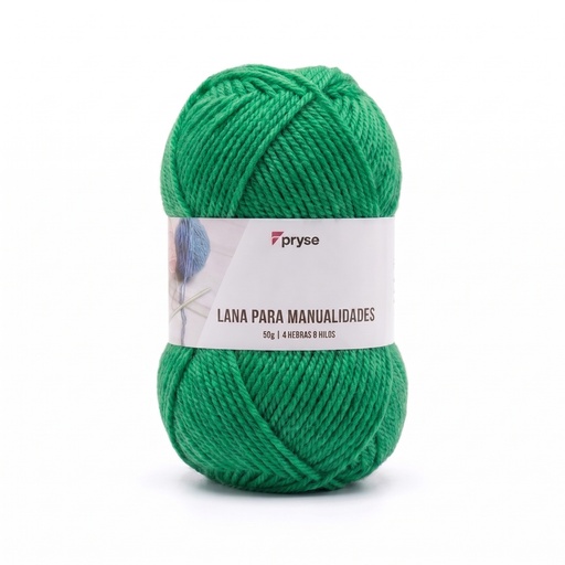 [7510005] Madeja de lana 50 g de 4 hebras y 8 hilos verde