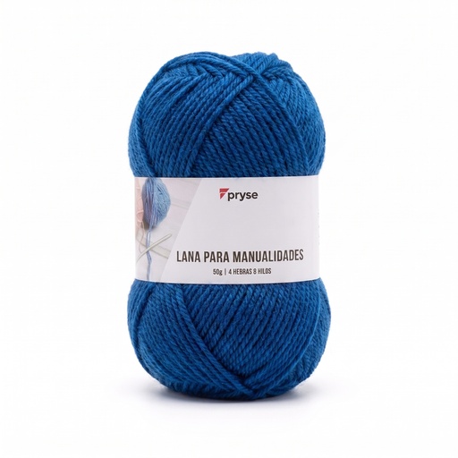 [7510007] Madeja de lana 50 g de 4 hebras y 8 hilos azul