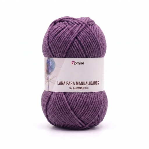 [7510008] Madeja de lana 50 g de 4 hebras y 8 hilos lila