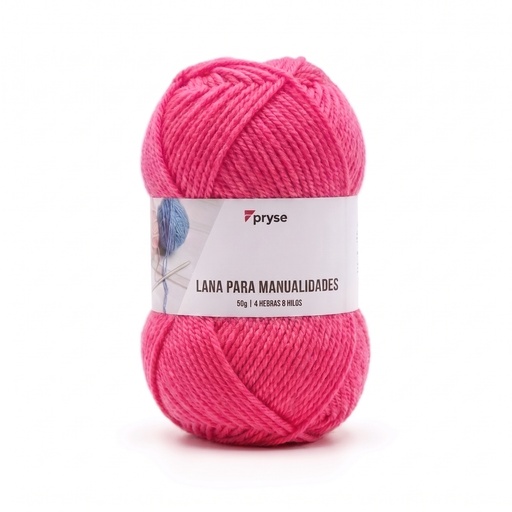 [7510011] Madeja de lana 50 g de 4 hebras y 8 hilos rosa