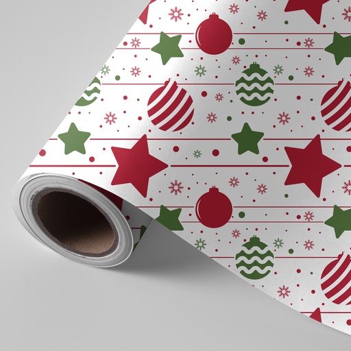 [3150241X] Bobina 62 cm 4 kg navidad estrellas rojas