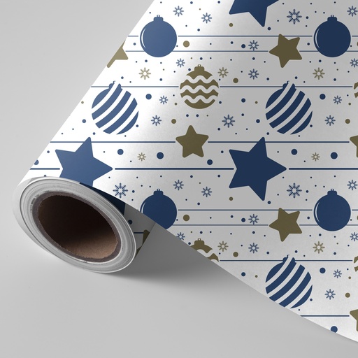 [3150242X] Bobina 62 cm 4 kg navidad estrellas azules