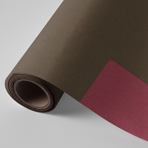[3150265X] Bobina 62 cm 4 kg kraft alisado doble cara marrón-rojo