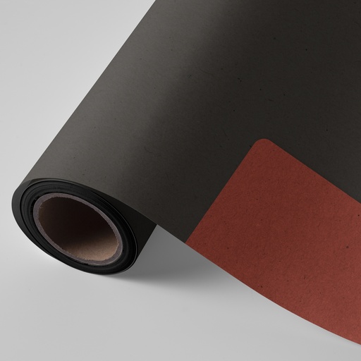 [3150266X] Bobina 62 cm 4 kg kraft alisado doble cara  negro-rojo