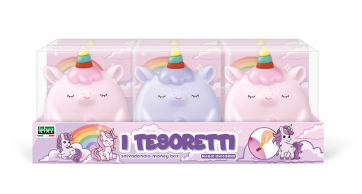 [8500153-82348] Hucha Unicornio de PVC dos diseños en expositor de 6 unidades