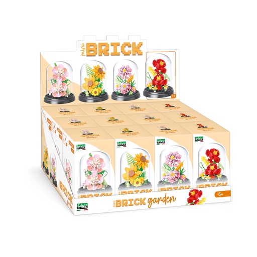 [8500177-82172] Bloques de construcción flores 4 diseños de 228 pcs en expositor con 12 uds