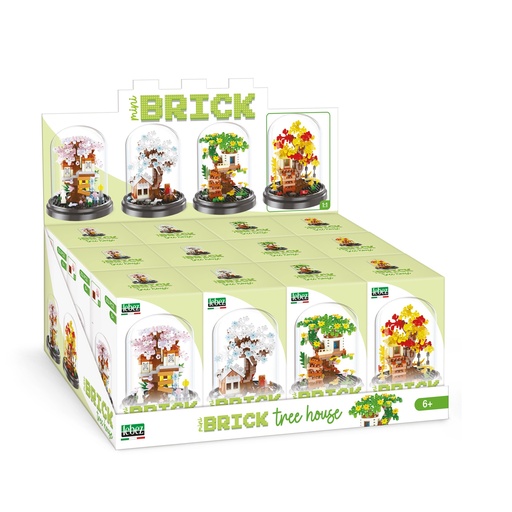 [8500178-82386] Bloques de construcción casa del arbol 4 diseños de 243 pcs en expositor con 12 uds